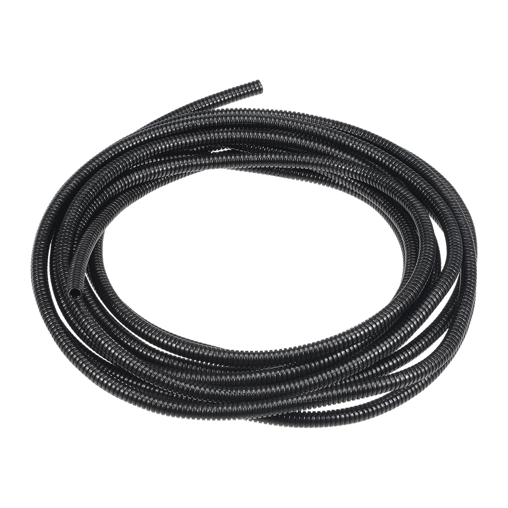 5 M 5.2 x 7.2 mm PA Split Corrugated Conduit Tube for Garden,Office Black