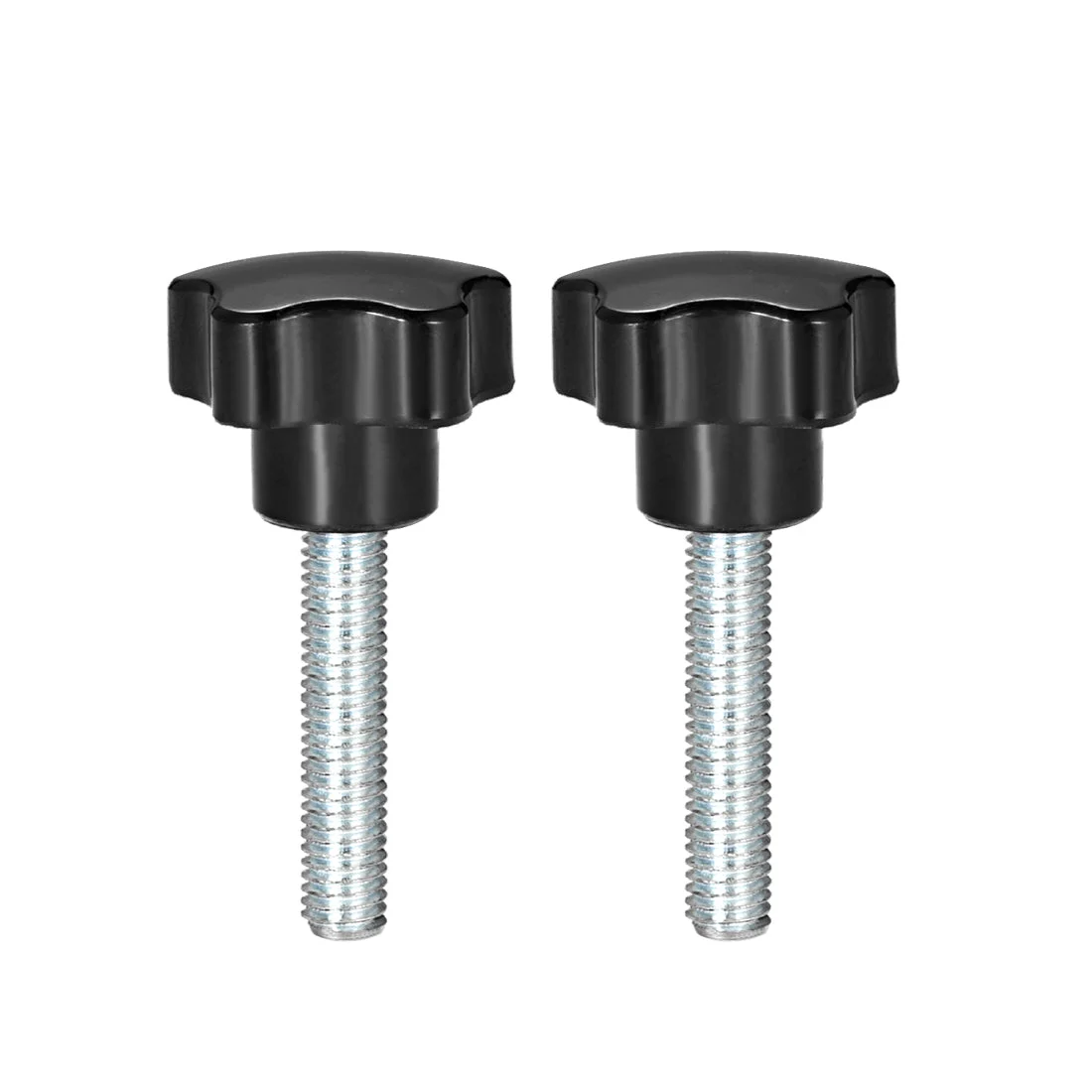 Uxcell 2 Pcs Star Knob Grip Male Thread Steel Zinc Stud Black Repair PP