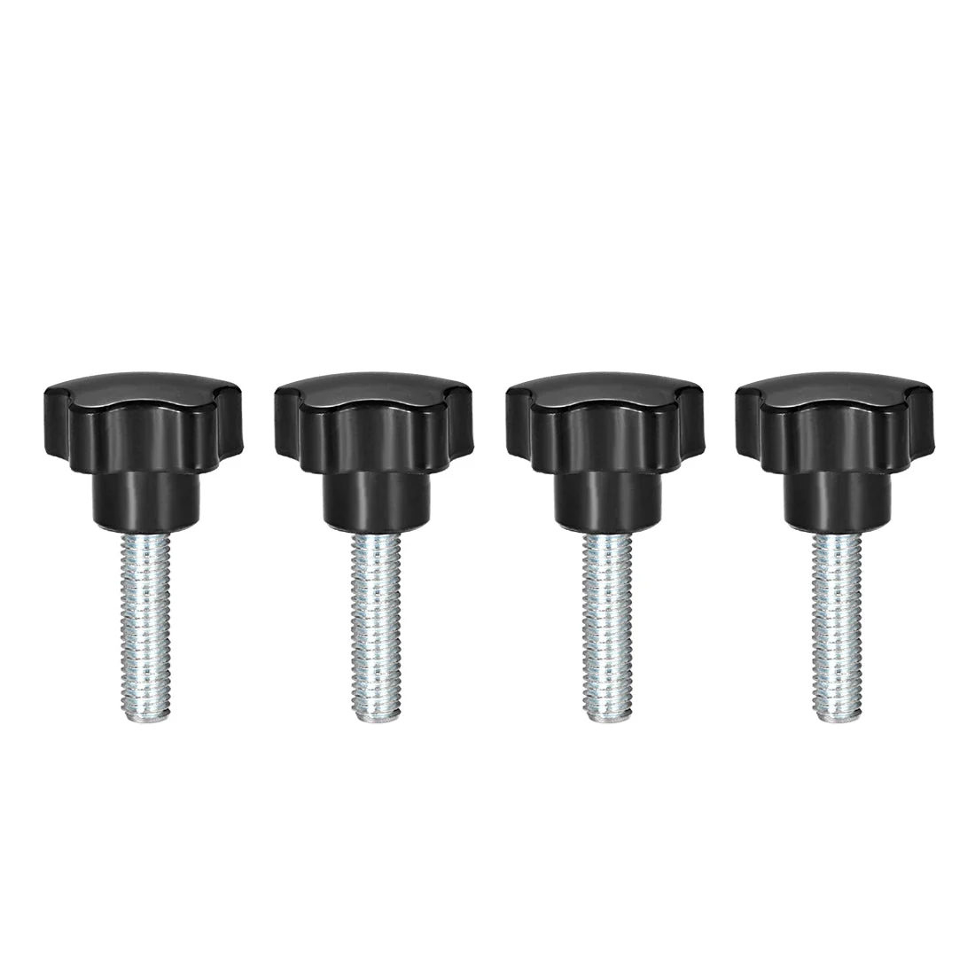 Uxcell 4 Pcs Star Knob Grips Male Thread Steel Zinc Stud Black PP