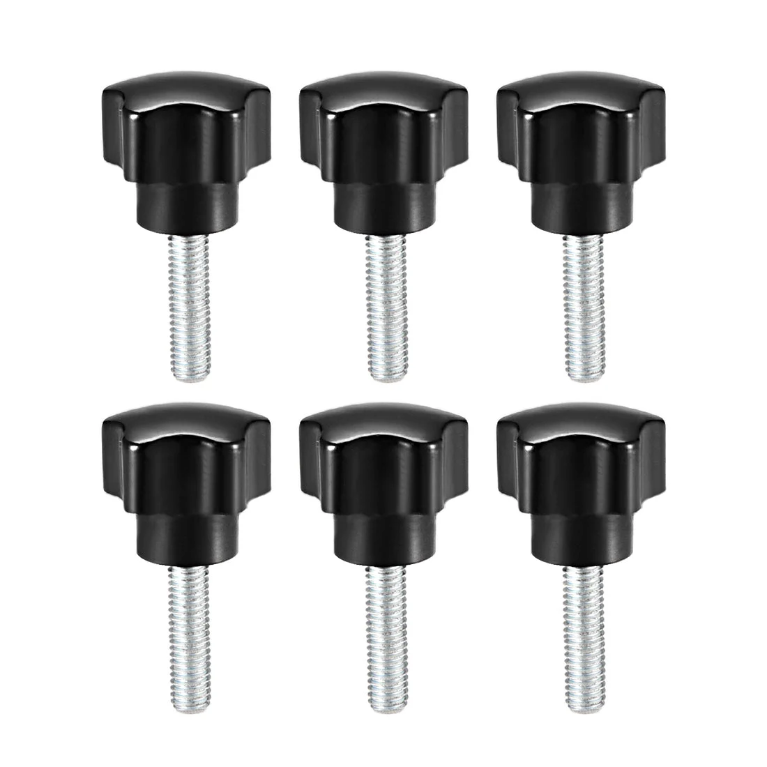 Uxcell 6 Pcs Star Knob Grips Male Thread Steel Zinc Stud Replacement PP
