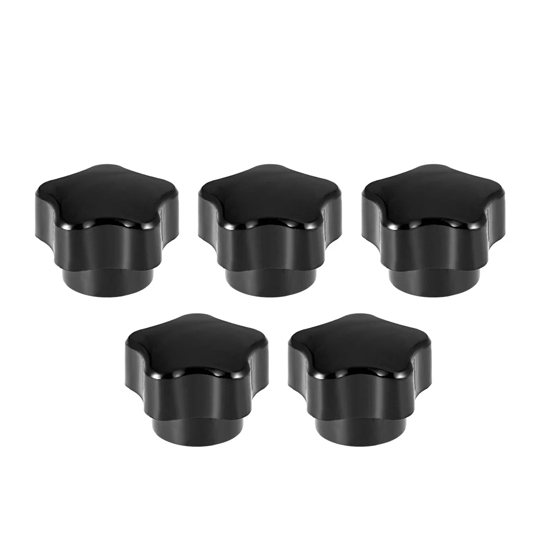 Uxcell Star Knobs Grip Handle Brass Insert Female Thread Set of 5 Black