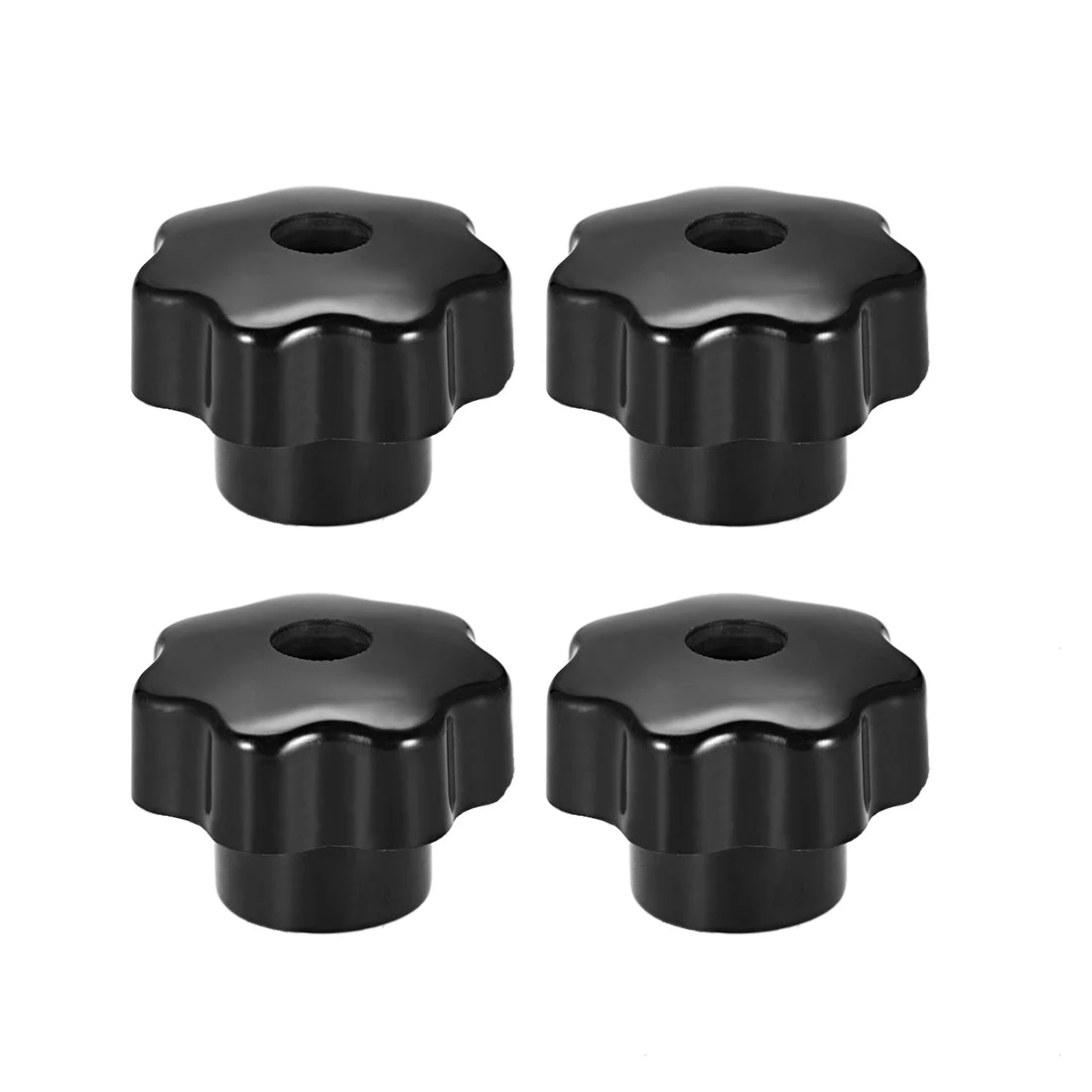 Uxcell 4 Pcs Star Knob Grip Handle M8 Diameter 39mm Brass Insert Female Thread Black