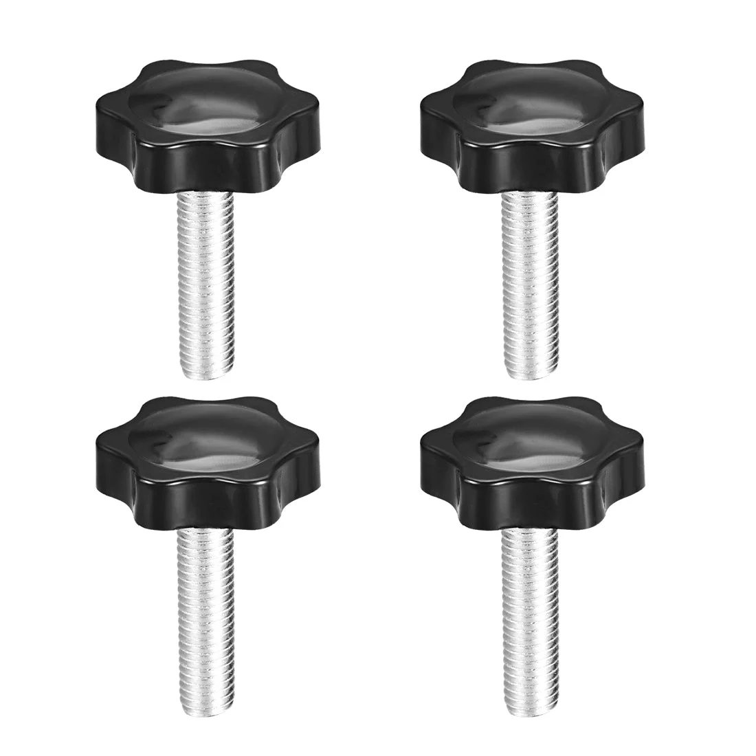 Uxcell Clamping Screw Knob Plum Hex Shaped Grips Star Knob Male Thread, 4pcs