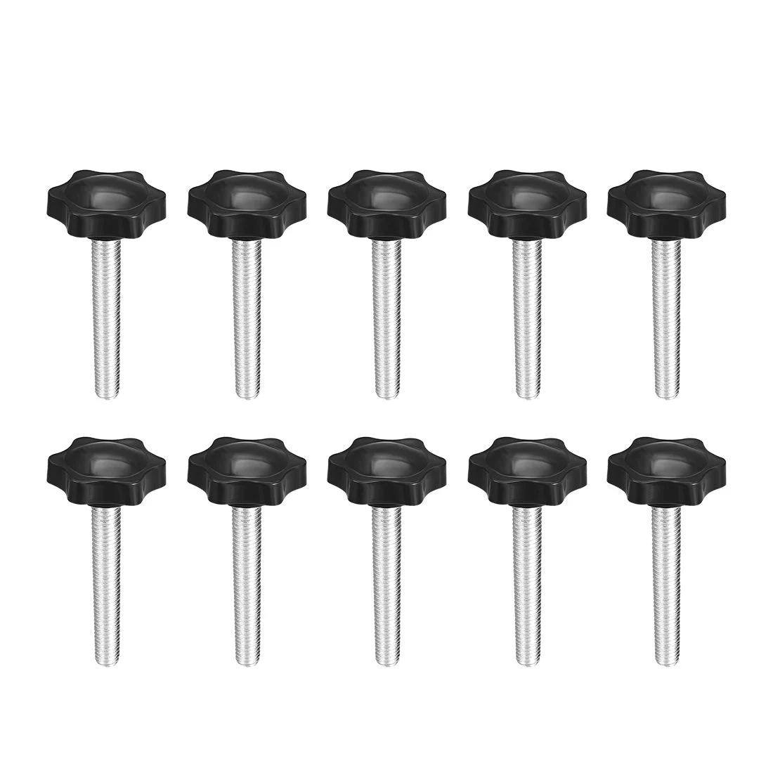 Uxcell Clamping Screw Knob Plum Hex Shaped Grips Star Knob Male Thread, 10Pcs