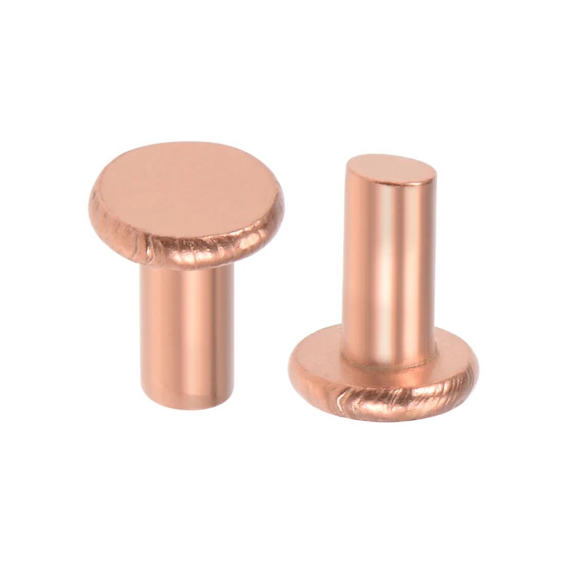 Uxcell 100 Pcs Flat Head Copper Solid Rivets Fasteners