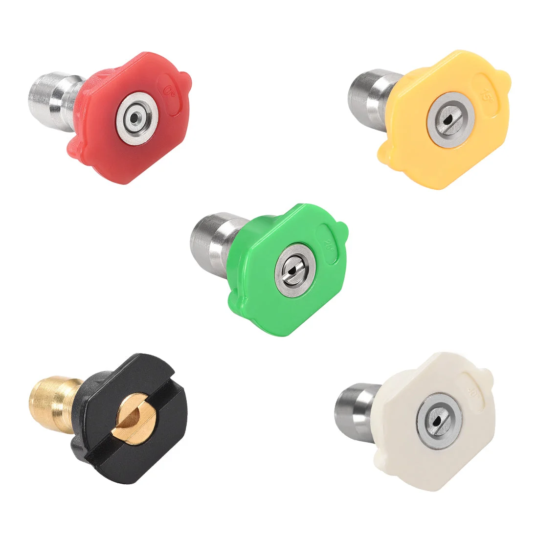 Uxcell Pressure Washer Spray Nozzle Tips, 1/4" Multiple Degrees (1.2mm Orifice Diameter)