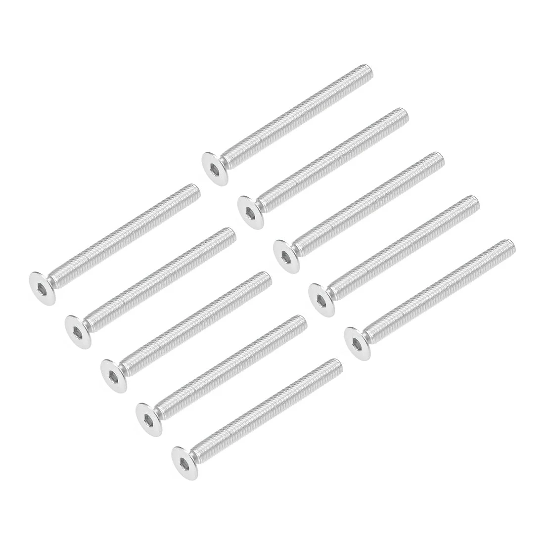 Uxcell Flat Head Machine Screws Hex Screw 304 Stainless Steel Bolts 30Pcs