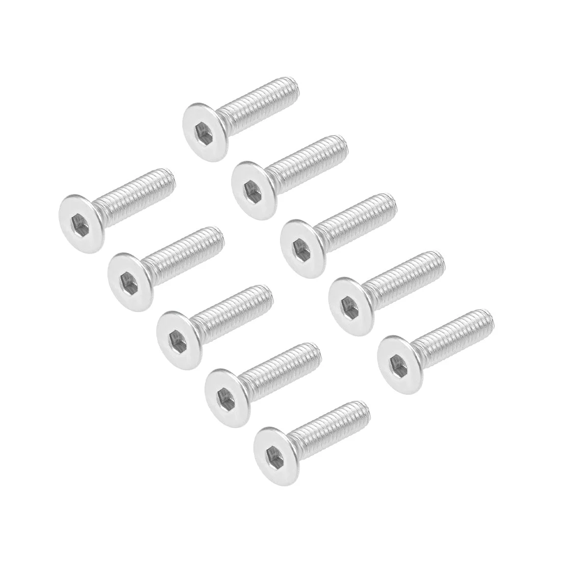 Uxcell Flat Head Machine Screws Hex Screw Stainless Steel Fasteners Bolts 50pcs