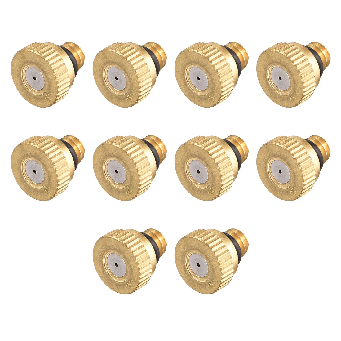 Uxcell Brass Misting Nozzle - 10/24 UNC Replacement Heads for Outdoor Cooling System - 10 Pcs
