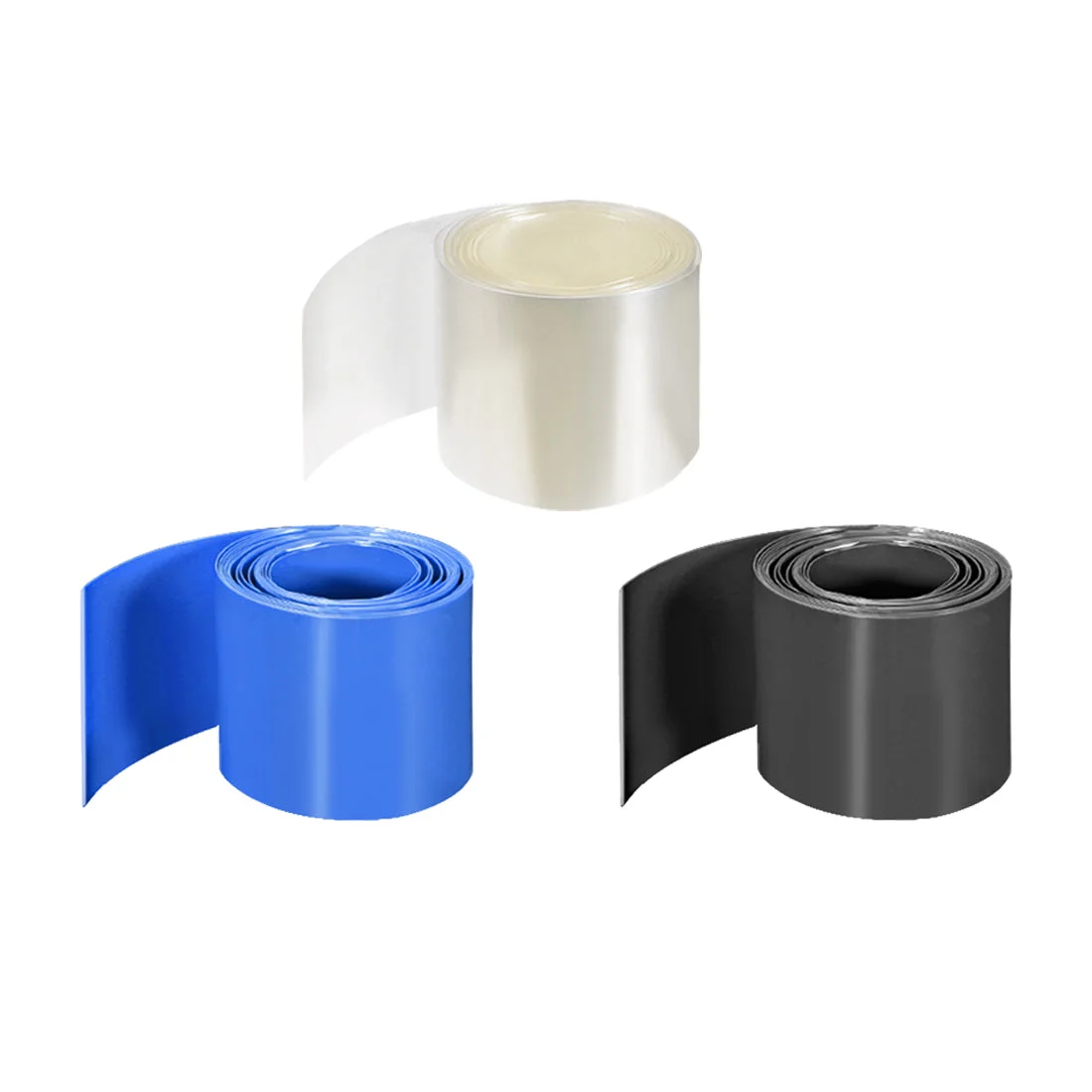 Uxcell PVC Heat Shrink Tube 27mm Flat Width Wrap for Single 16340 2 Meter Blue