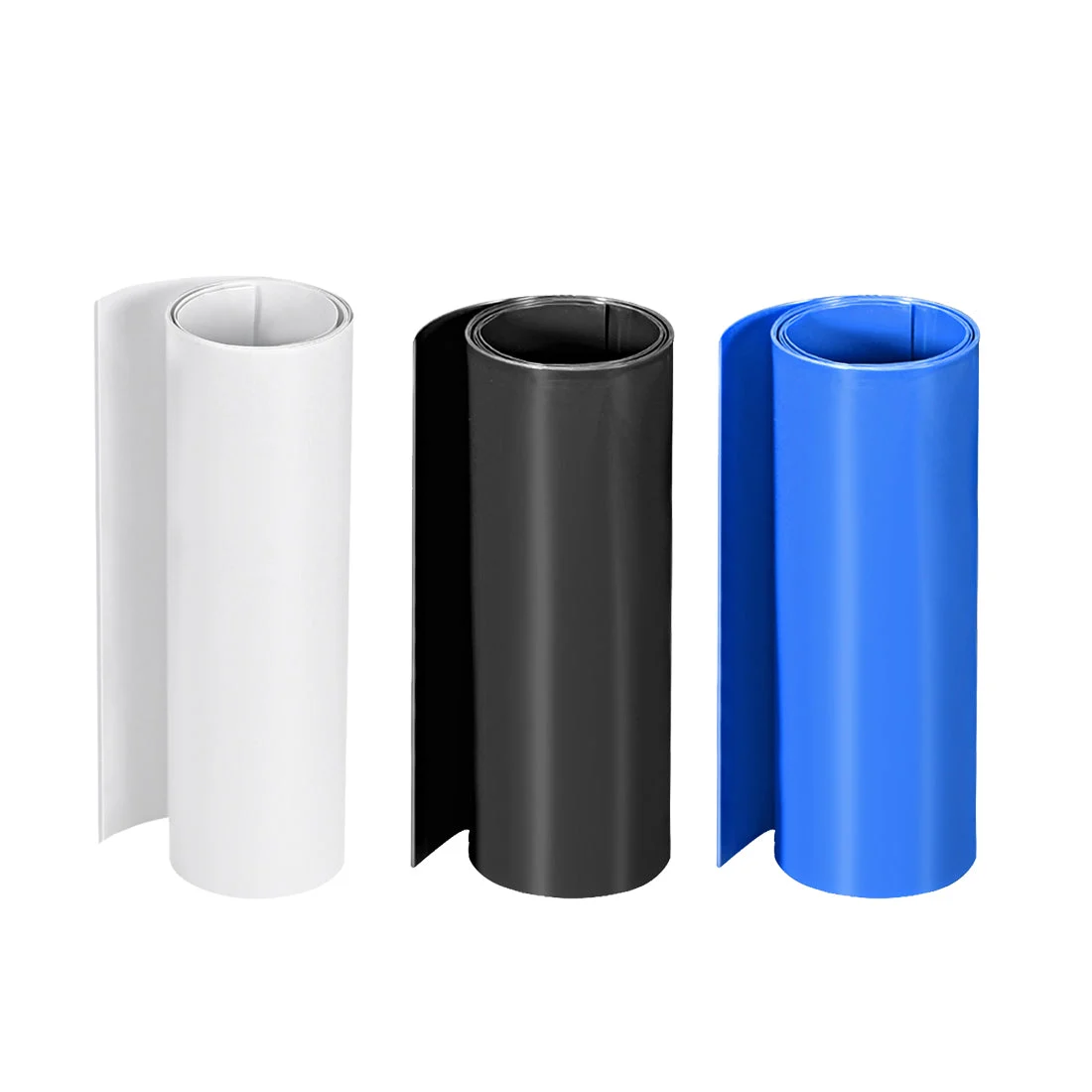 Uxcell PVC Heat Shrink Tube 165mm Flat Width Wrap for Dual Layer 18650 1 Meter White