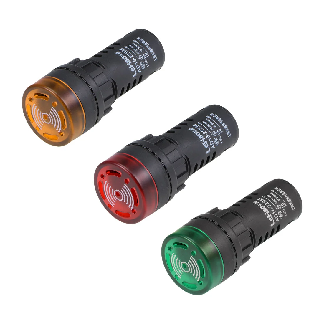 Uxcell AC/DC Indicator Light with Buzzer Flashing Alert Panel LED Indicators