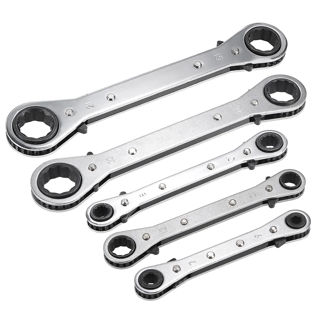 Uxcell Reversible Ratcheting Wrench, Metric Double Box End, Cr-V