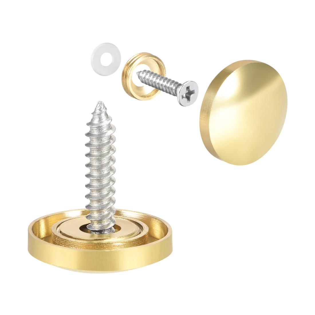 Uxcell Mirror Screws Decorative Caps Cover Nails Polished 2pcs