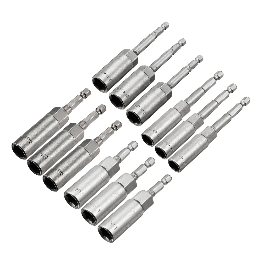Uxcell 3Pcs 1/4" Quick Change Shank Cr-V 13mm Hex Nut Sockets Driver Wrench, 4" Length