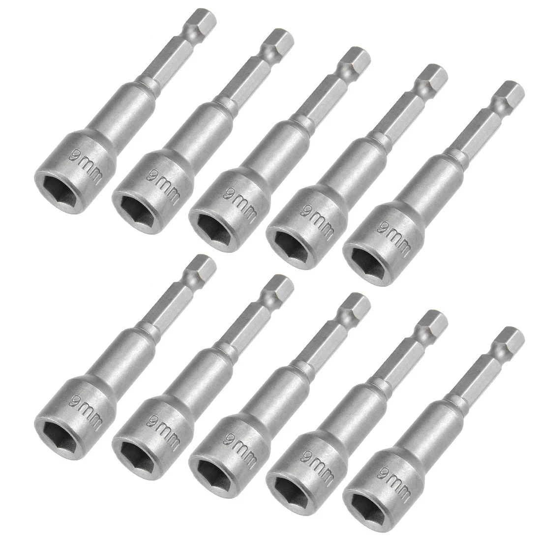 Uxcell 10 Pcs 1/4" Quick-Change Hex Shank 8mm Magnetic Nut Sockets Driver, 42mm Length