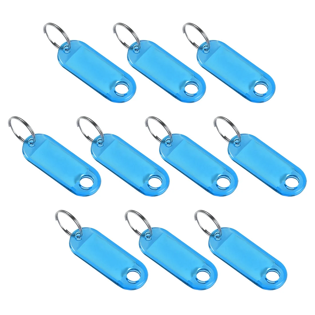 Uxcell Plastic Key Tags with Split Ring Keychain ID Luggage Label Window 10Pcs