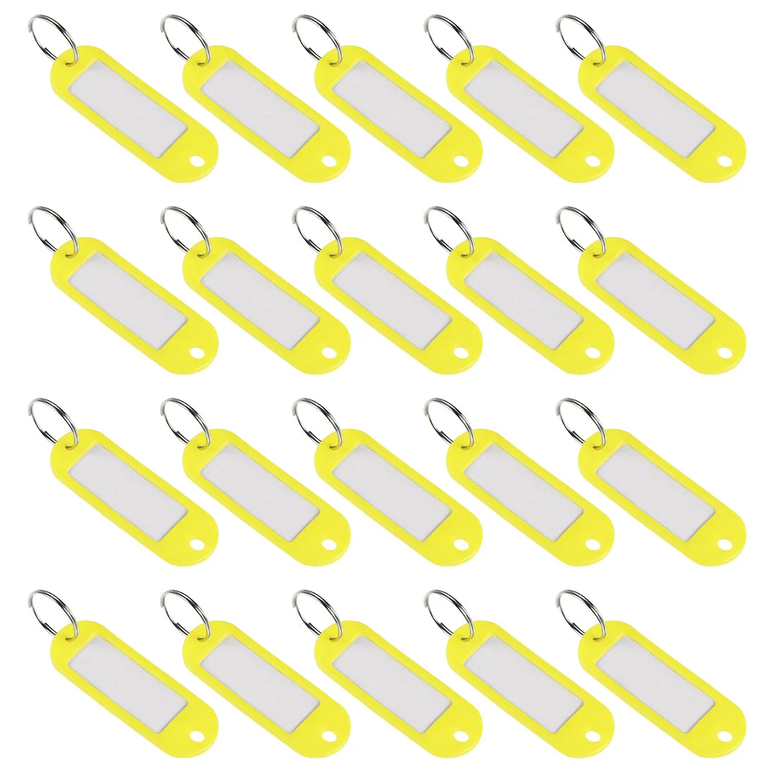 Uxcell Plastic Key Tags with Split Ring Keychain ID Luggage Label Window 20Pcs
