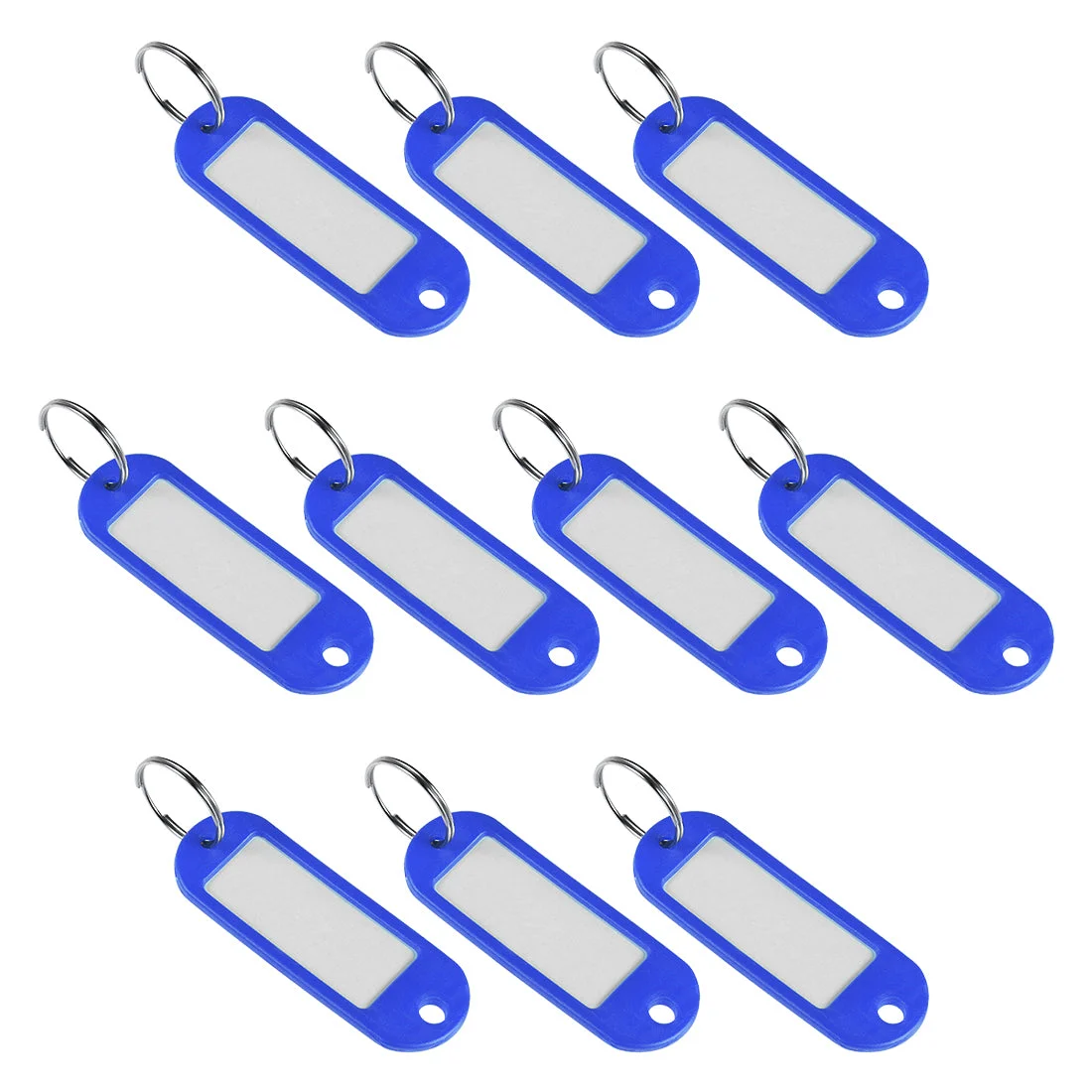 Uxcell Plastic Key Tags with Split Ring Keychain ID Luggage Label Window 10 piece