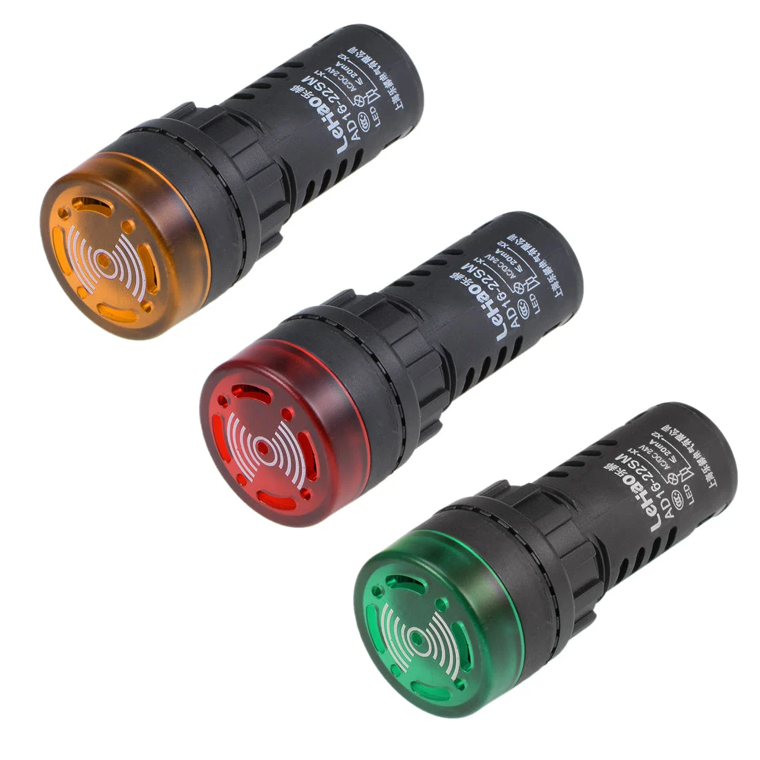 Uxcell AC/DC Indicator Lights with Buzzer Flashing Alert Panel Lighting LED Signal Indicators