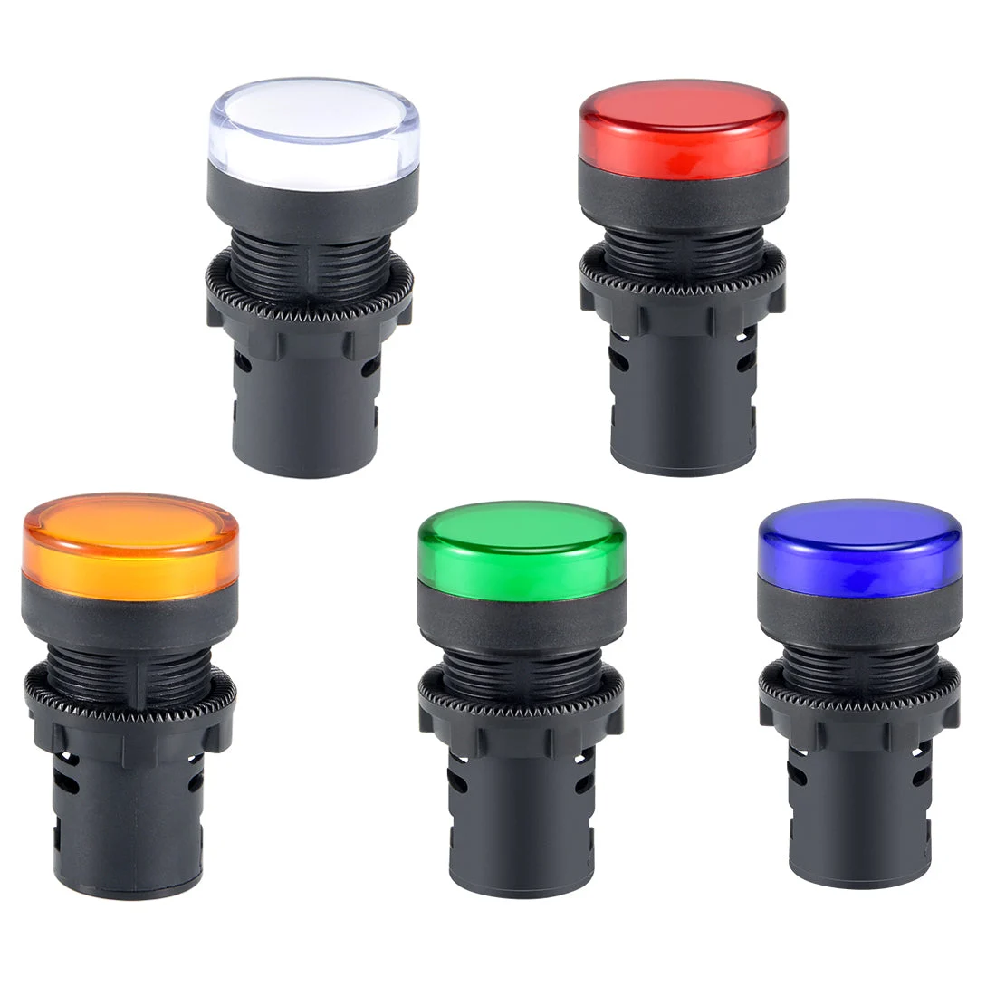 Uxcell Signal Lights AC/DC 24V, Flush Panel Mount 7/8" 22mm, 5Pcs