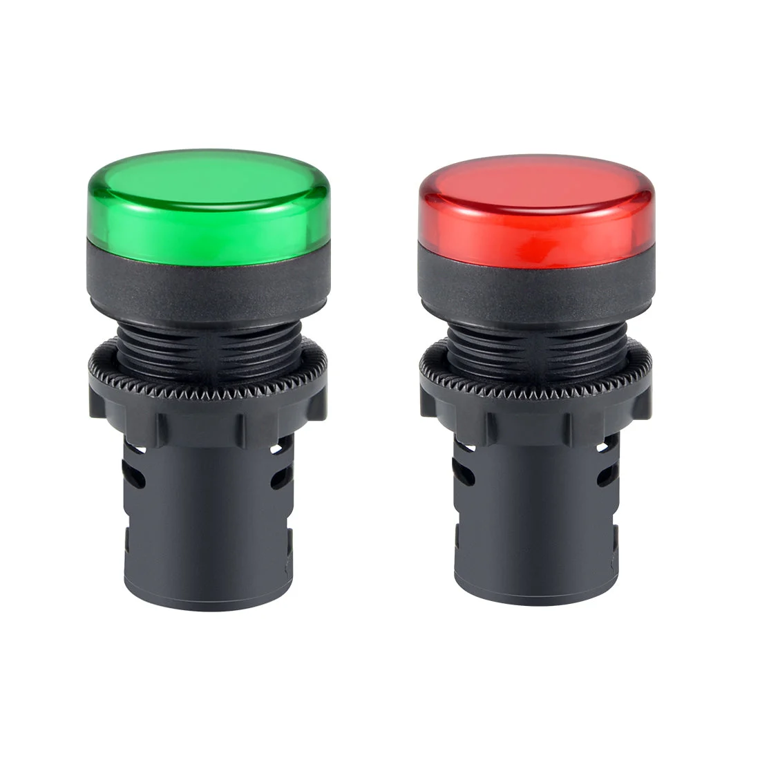 Uxcell 2Pcs AC 380V Indicator Lights, Red LED, Flush Panel Mount 7/8" 22mm