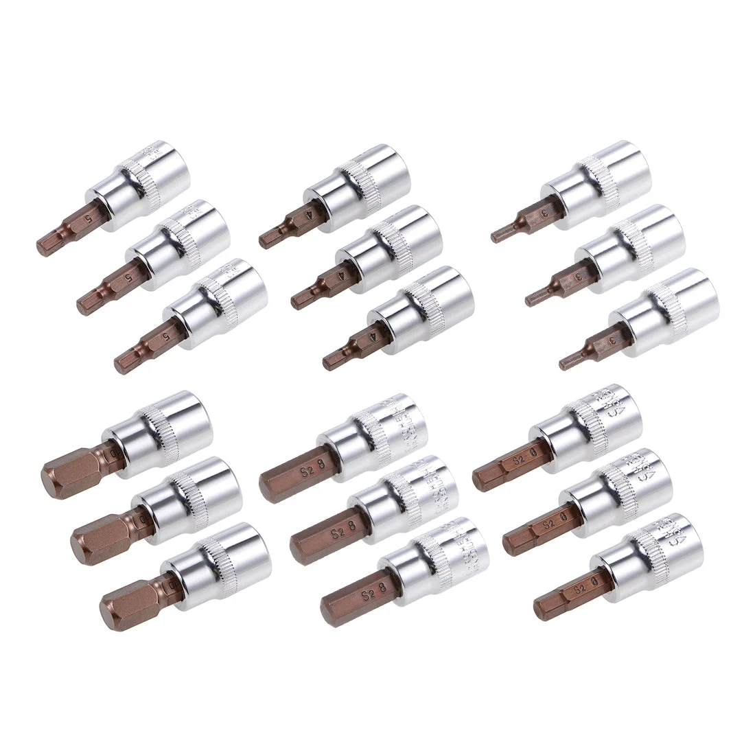 Uxcell Hex Bit Sockets, S2 Steel Bits, CR-V Sockets (for Hand Use Only)