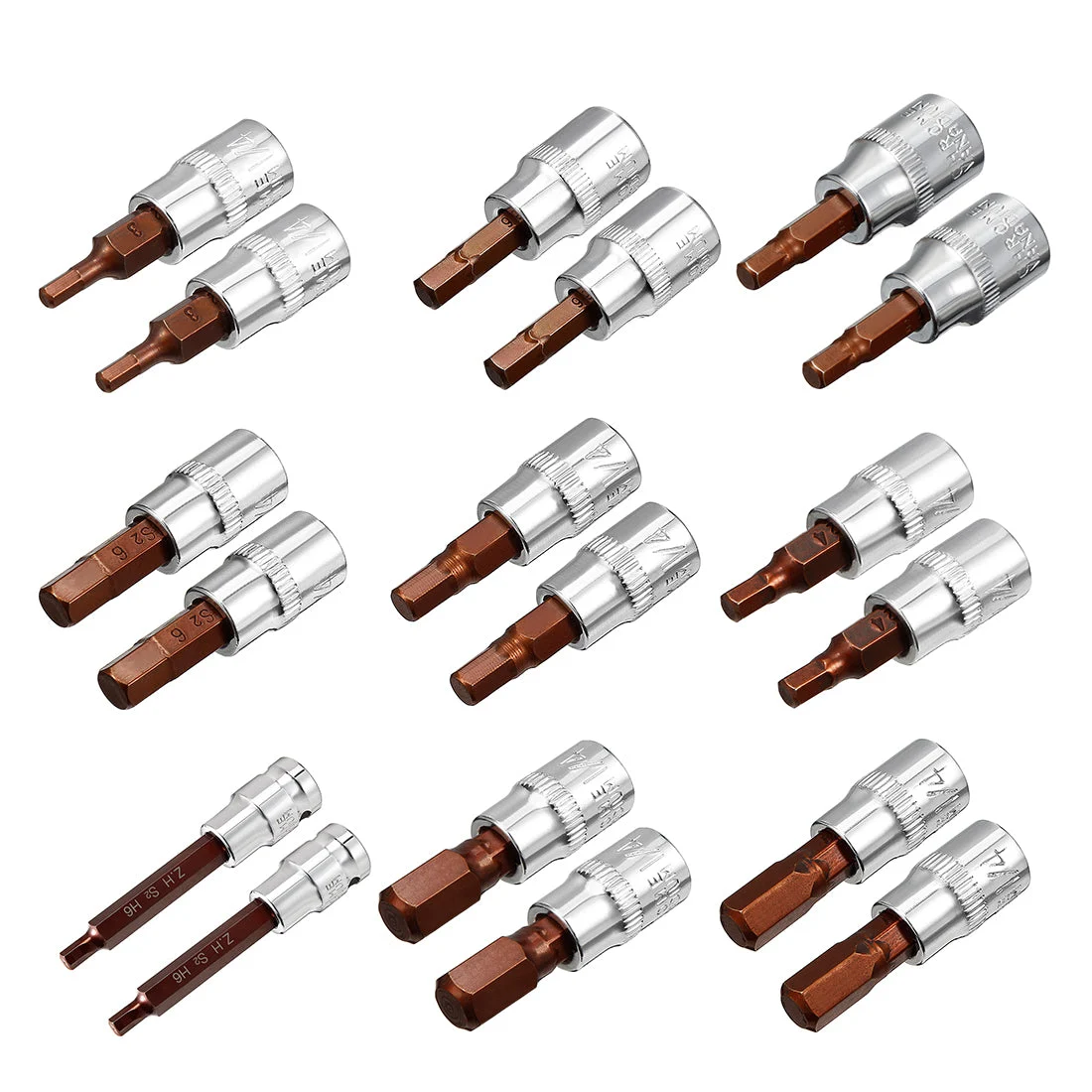 Uxcell Hex Bit Socket, S2 Steel Bits, CR-V Sockets For Hand Use Only