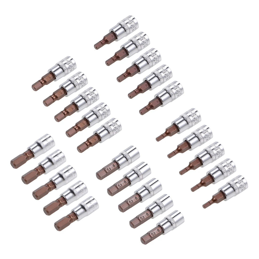Uxcell Hex Bit Socket, S2 Steel Bits CR-V Sockets for Hand Use Only