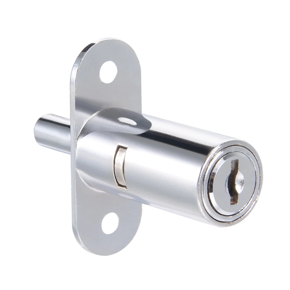 Uxcell Drawer Desk Wardrobe Cabinet Push Plunger Lock, 3/4" Cylinder Diameter, Zinc Alloy Chrome Finish, Keyed Different