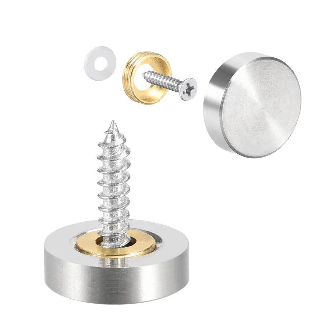 Uxcell Mirror Screws Decorative Cap Cover Nails Stainless Steel