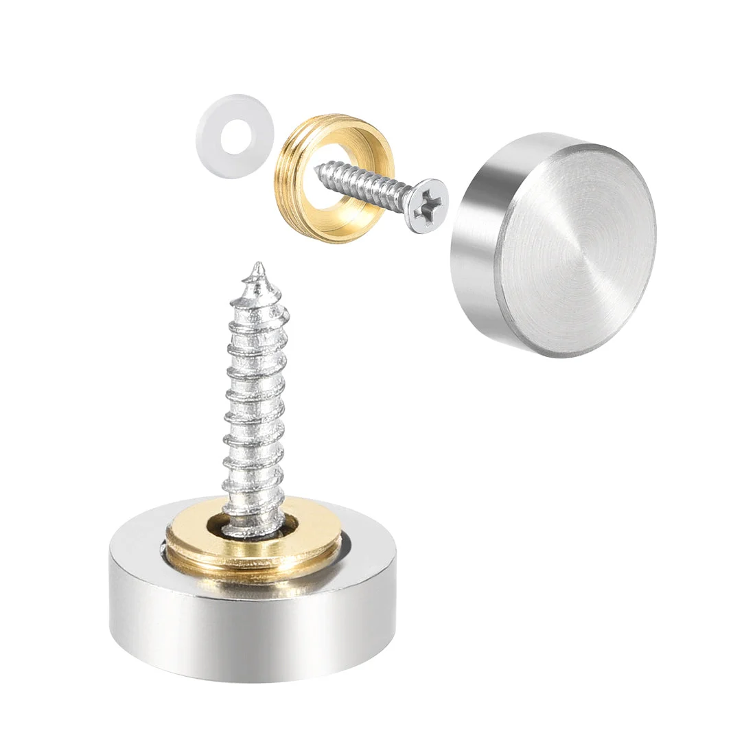 Uxcell Mirror Screws Decorative Caps Cover Nails Stainless Steel