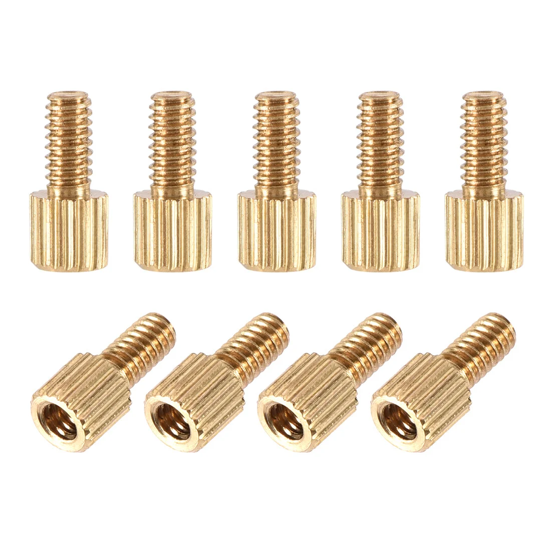 Uxcell M2 x 6 mm + 4 mm Male to Female Cylinder Knurled Brass Spacer Standoff 110pcs