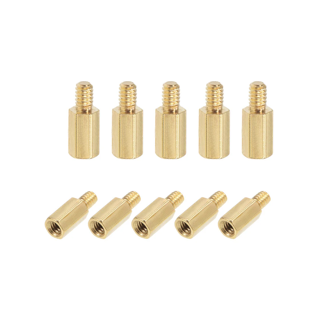 Uxcell M4 Male to Female Hex Brass Spacer Standoff 10pcs