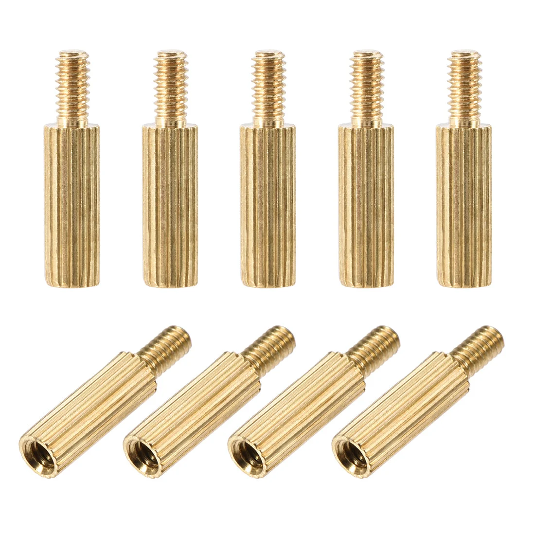 Uxcell M2 x 30 mm + 4 mm Male to Female Cylinder Knurled Brass Spacer Standoff 30pcs