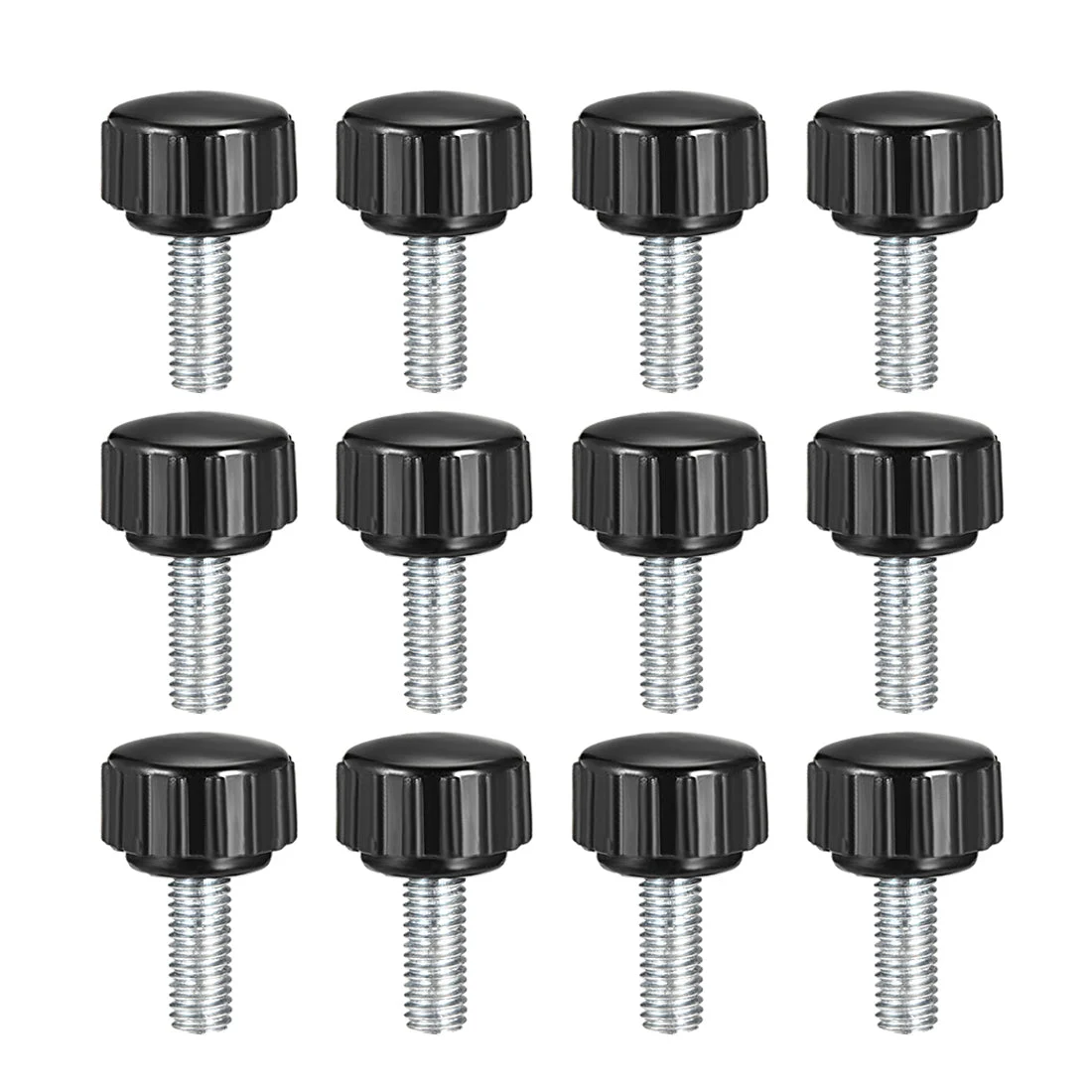 Uxcell Male Thread Knurled Clamping Knobs Grip Thumb Screw on Type 12 Pcs
