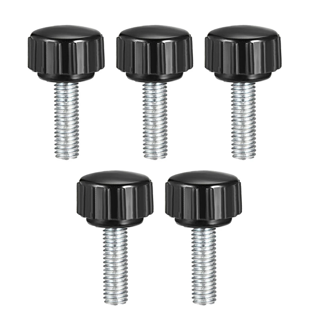 Uxcell Male Thread Knurled Clamping Knobs Grip Thumb Screw on Type Round Head 5 Pcs