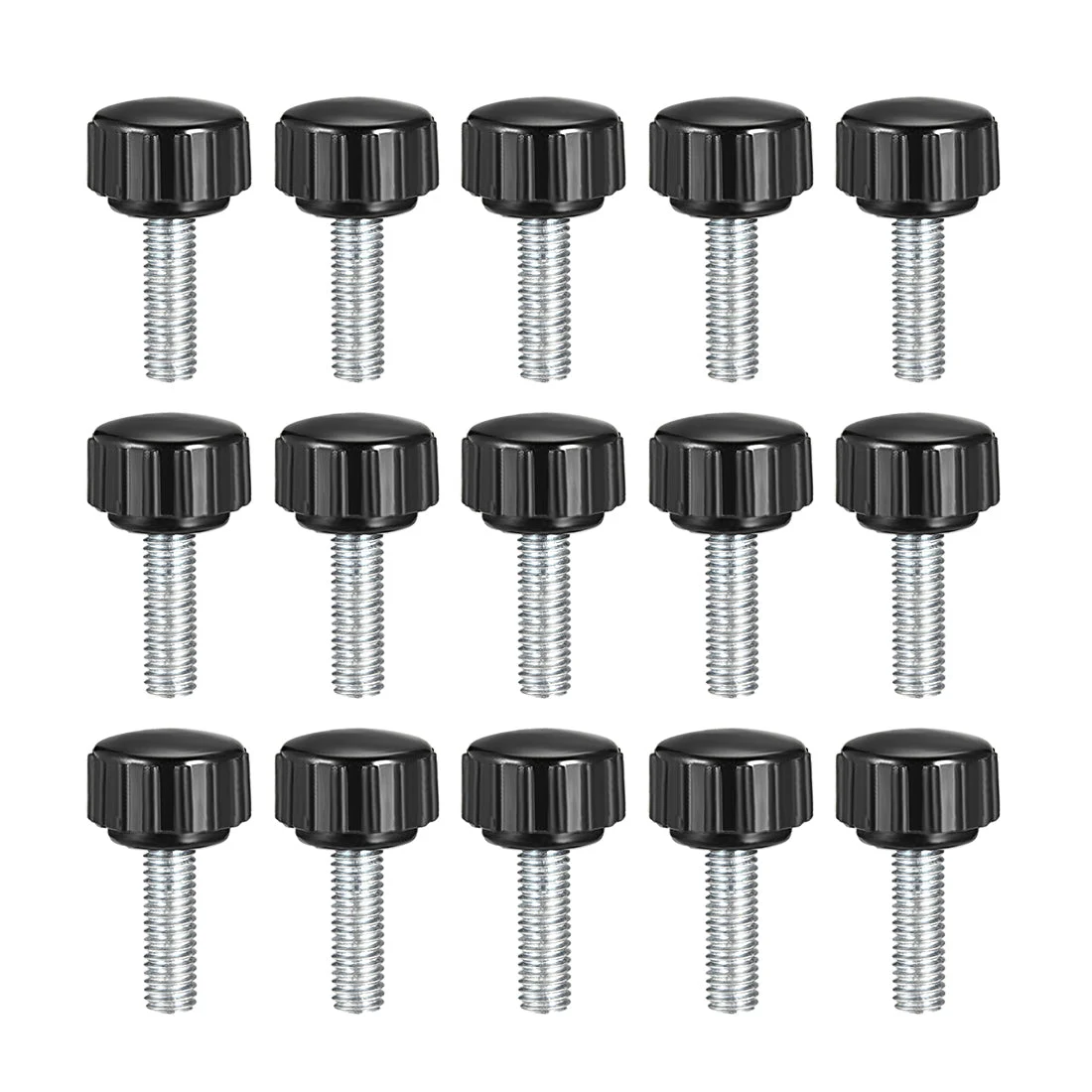 Uxcell Male Thread Knurled Clamping Knobs Grip Thumb Screw on Type 15 Pcs