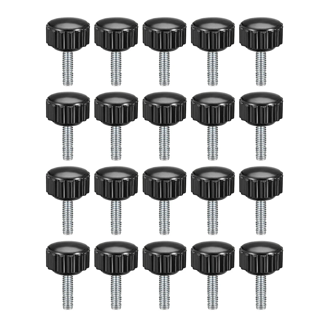 Uxcell Male Thread Knurled Clamping Knobs Grip Thumb Screw on Type 20 Pcs