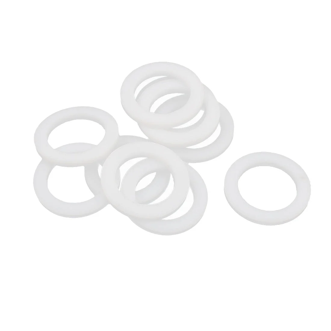 Uxcell PTFE Insulation Flat Spacer Washers Gasket Rings, Polytetrafluoroethylene Clear, Pack of 10