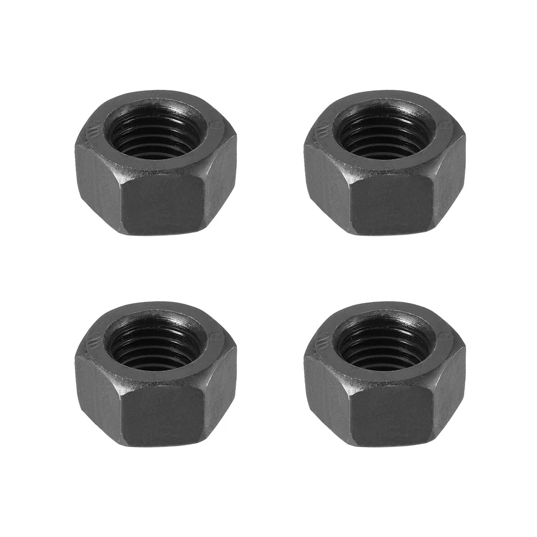 Uxcell Metric Carbon Steel Grade 8.8 Hexagon Hex Nut Black 4pcs