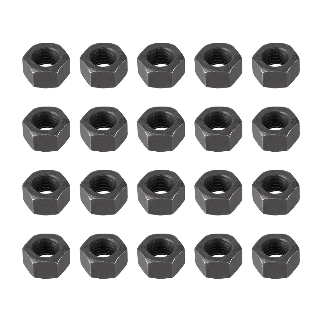 Uxcell Metric Carbon Steel Grade 8.8 Hexagon Hex Nut Black 20pcs