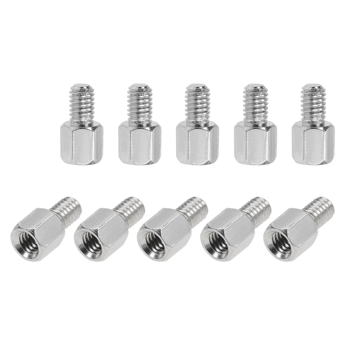 Uxcell M4 Male to Female Hex Nickel Plated Spacer Standoff 10pcs