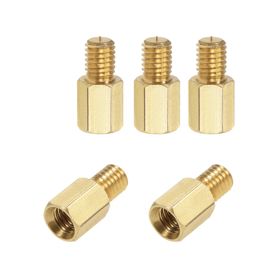 Uxcell M6 Male to Female Hex Brass Spacer Standoff 5pcs