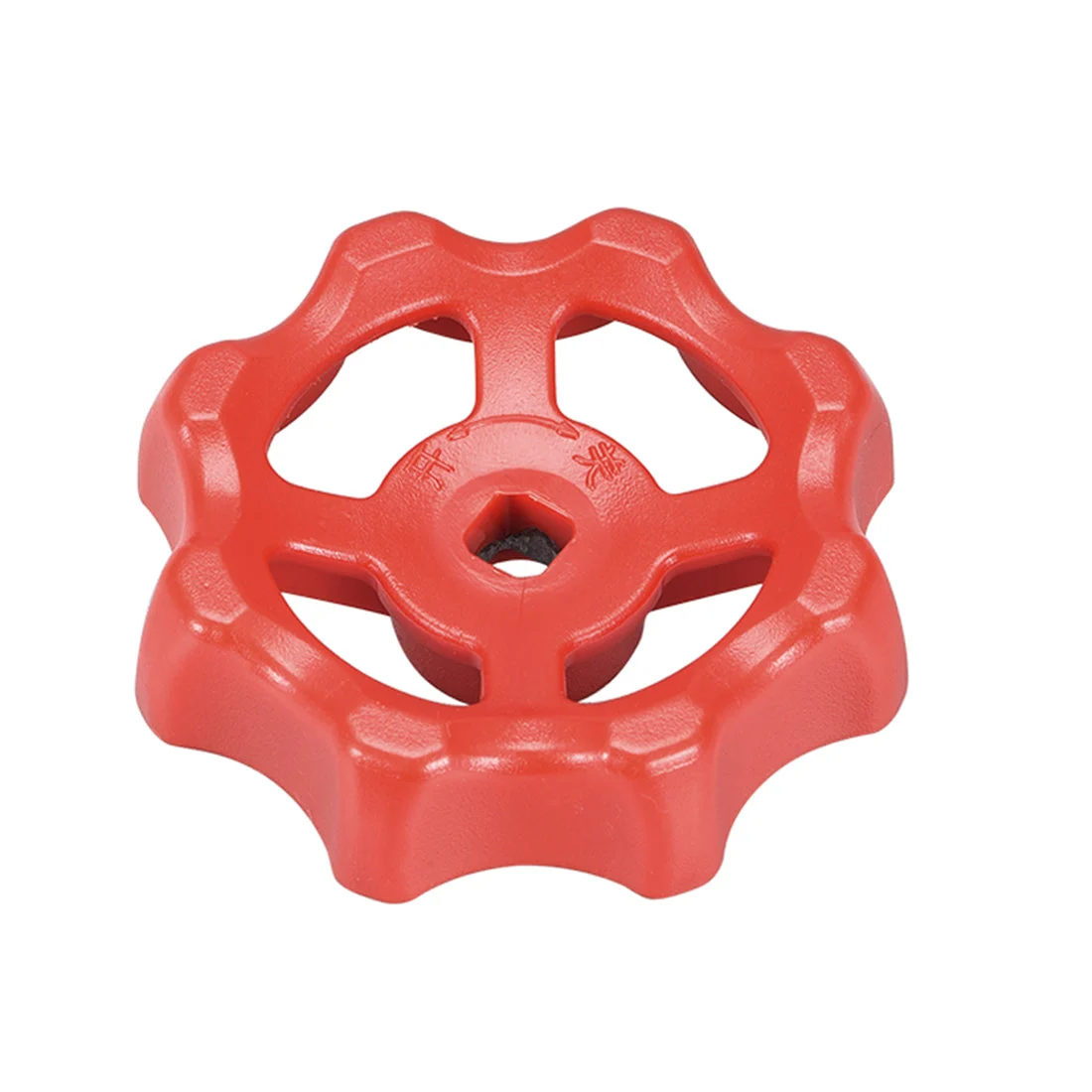 Uxcell Round Wheel Handle, Square Broach 8x8mm, Wheel OD 74mm ABS Red 4Pcs