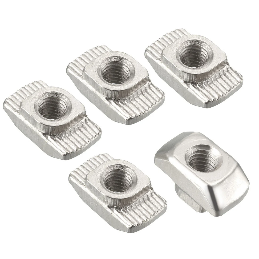Uxcell Sliding T Slot Nuts, Half Round Roll In T-Nut for 4545 Series Aluminum Extrusion Profile, Carbon Steel Nickel-plated, 10 Pcs