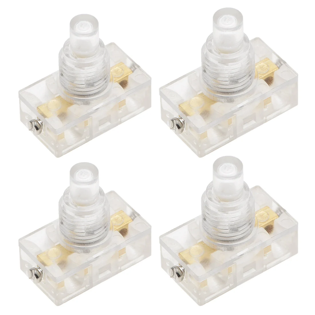 Uxcell Inline Foot Pedal Push Button Switch, UFO Type Lamp Lighting Foot Control Latching ON/Off Footswitch Transparent 4 Pcs