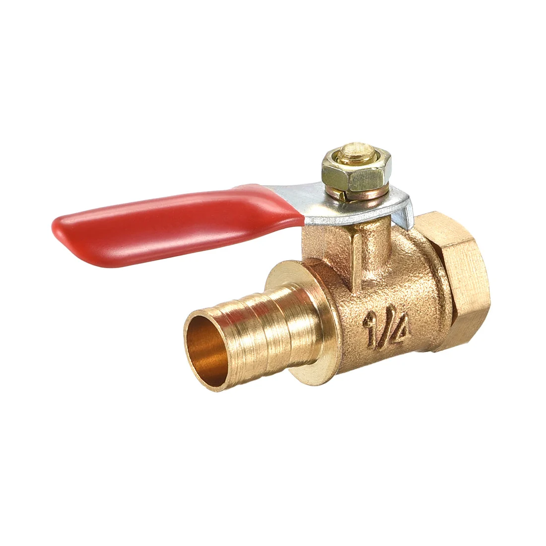Uxcell Brass Air Ball Valve Shut Off Switch G1/4 Female to 1/4" Hose Barb