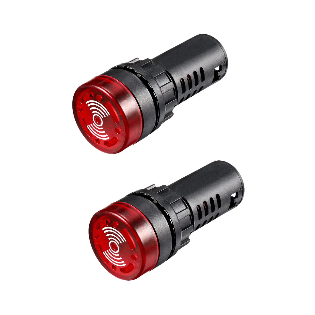 Uxcell 2Pcs Indicator Light with Buzzer AC/DC 24V, Panel Mount Flashing Alarm