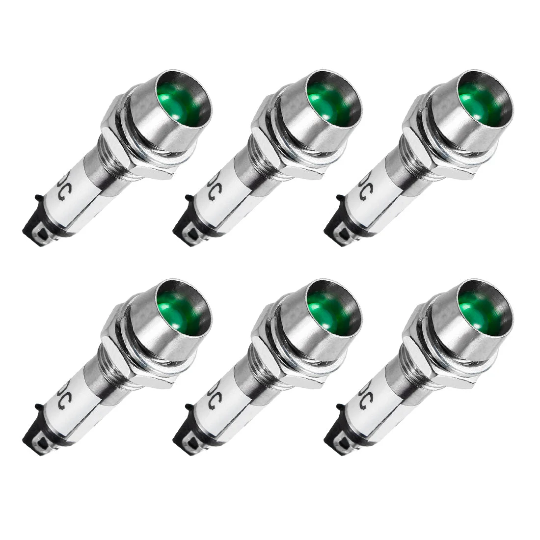 Uxcell Indicator Light DC 12V, Metal Shell Panel Mount 5/16" 8mm 6Pcs